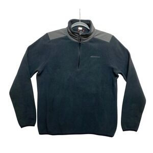 Merrell Fleece Quarter Zip Jacket Mens M/L Black Outdoor Casual Pullover